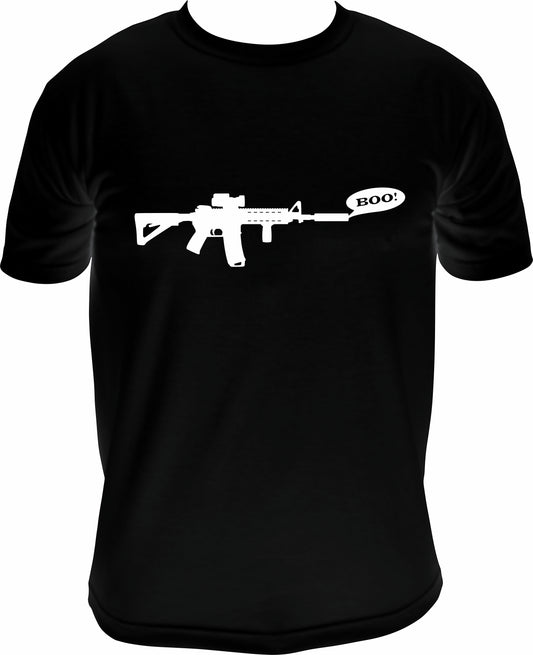 AR-15 Ghost Gun says "BOO!" Short Sleeve T-Shirt
